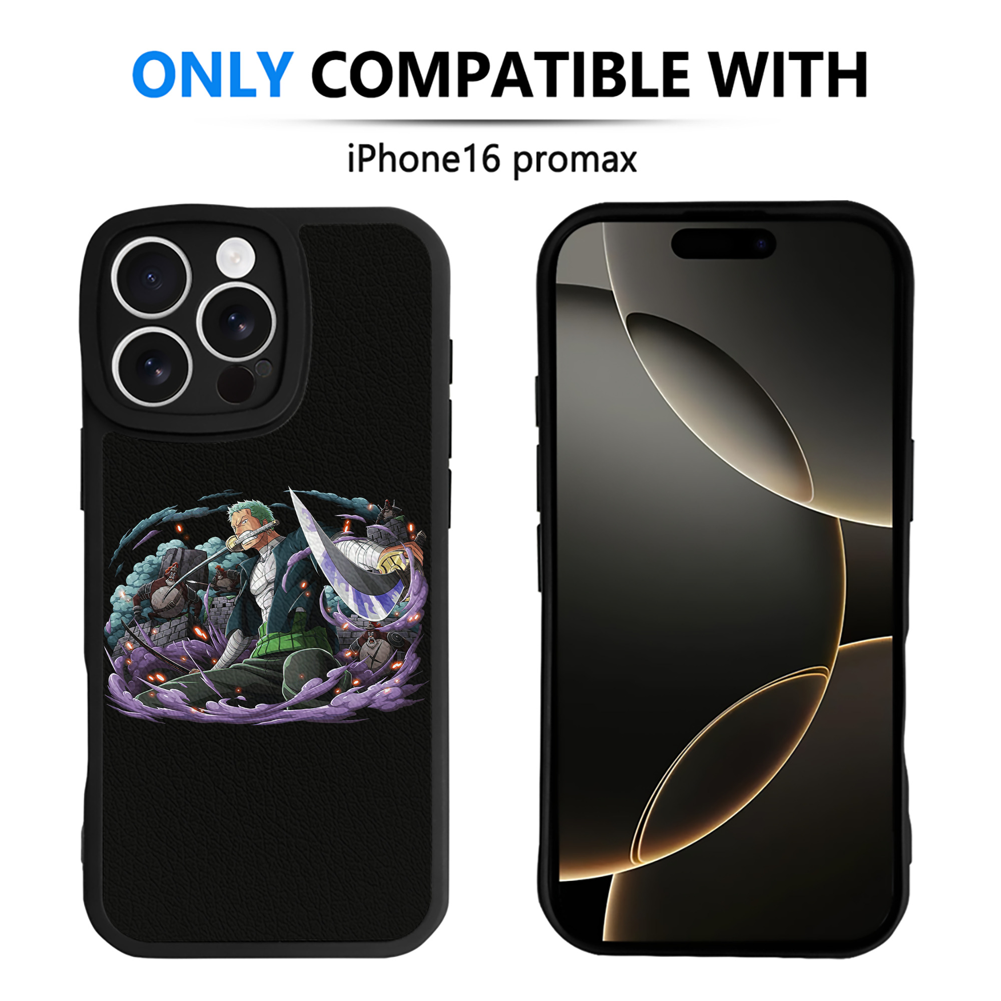 （画像用） ワンピース ロロノア・ゾロ ONE PIECE Roronoa Zoro 【iPhone 16シリーズ対応】シリコンスマホケース（レザー調） 材質：シリコン